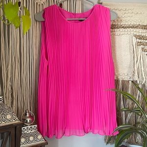 J. Crew Pleated Hot Pink Blouse Tank